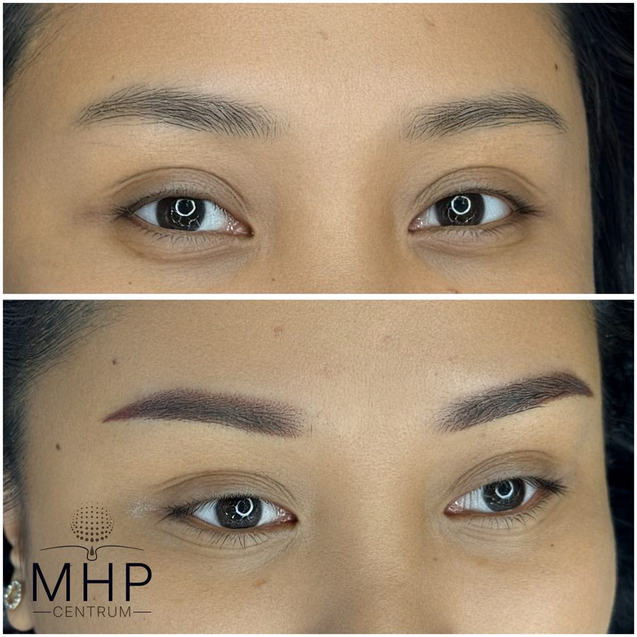 Voor en na resultaat Powder Brows
